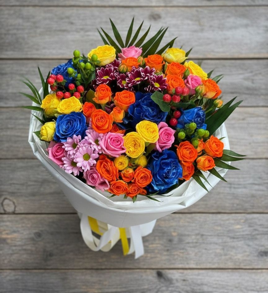 Букет цветов из: Розы и Хризантемы в Караваево Костромской области