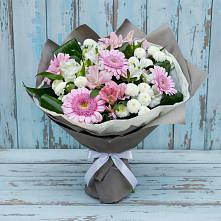 Букет цветов из:  Герберы, Альстромерии и Хризантемы в Караваево Костромской области