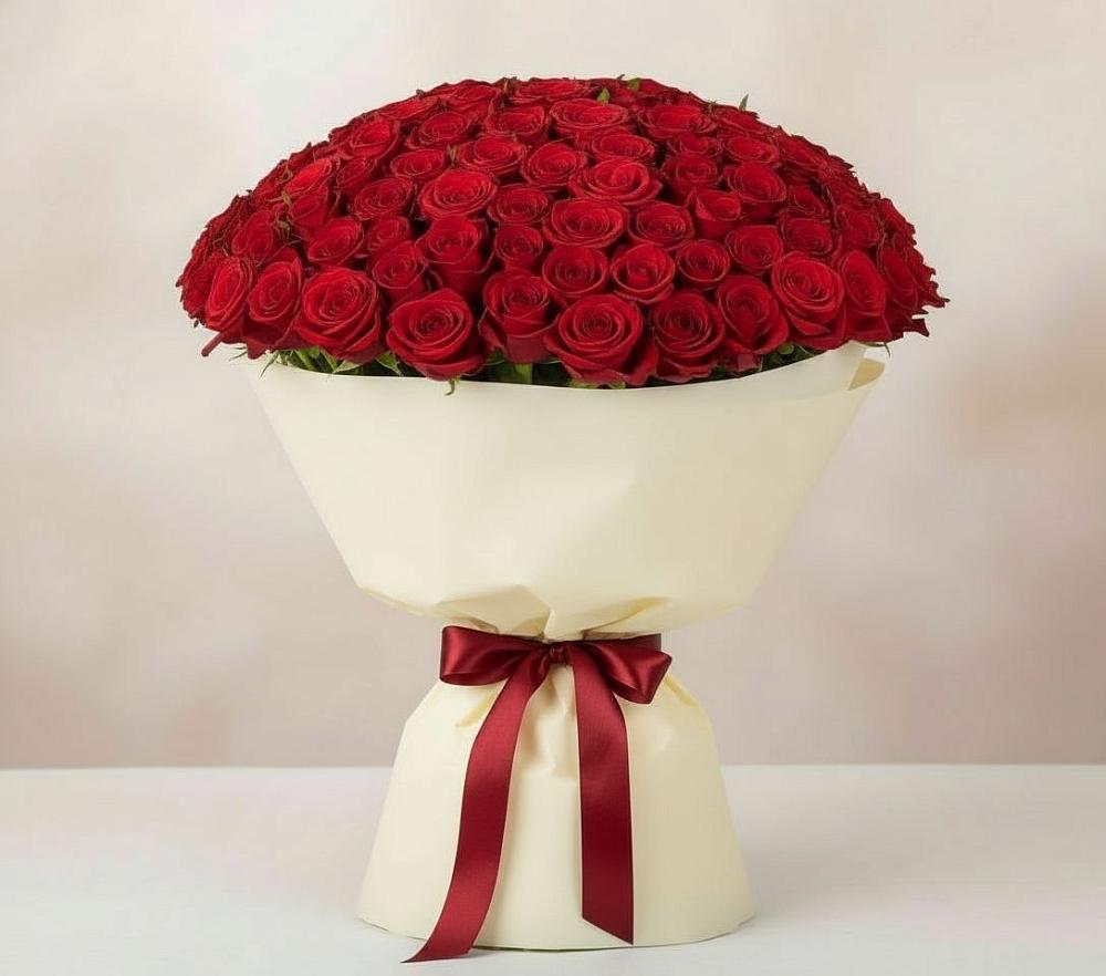 Букет 101 Красная роза Милано в Караваево Костромской области