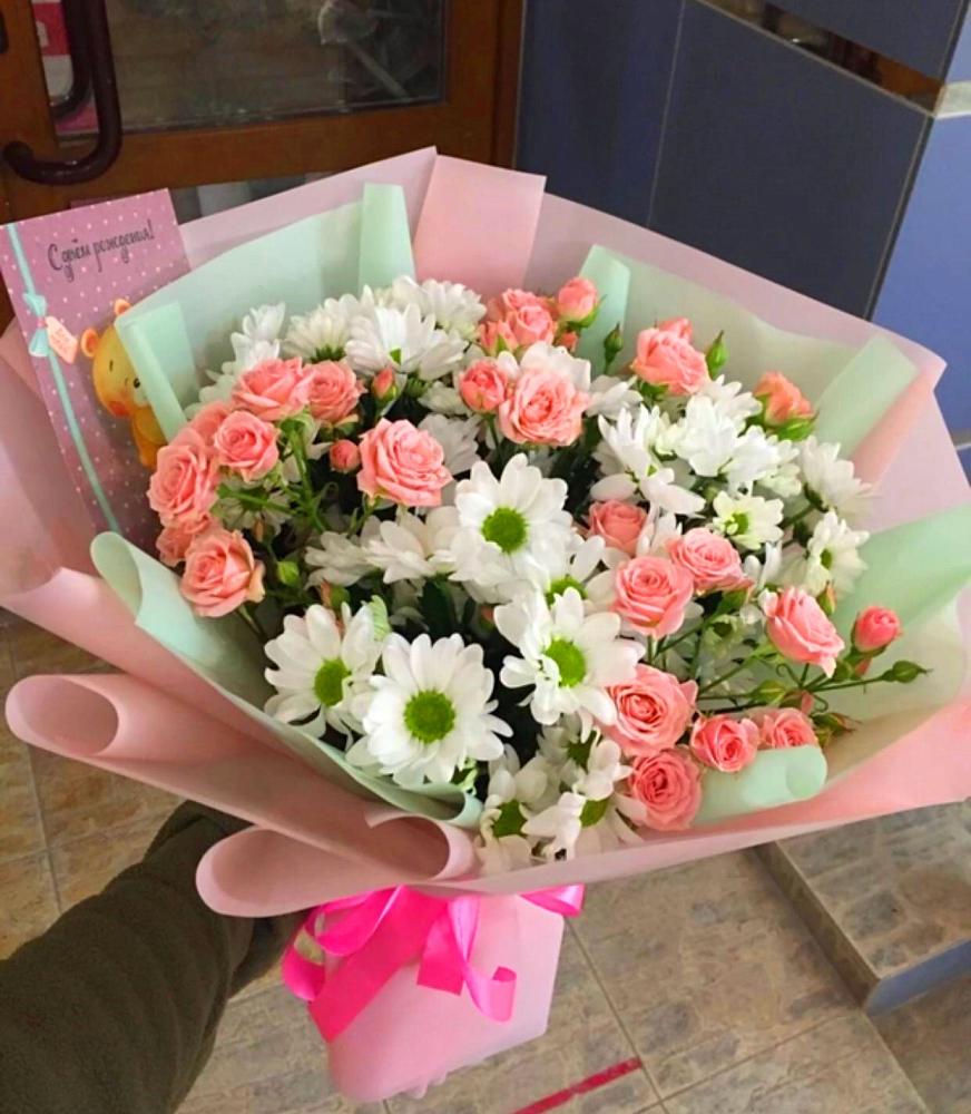 Букет цветов из: Розы и Хризантемы в Караваево Костромской области