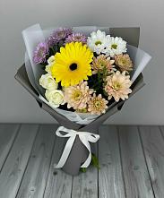 Букет цветов из:  Розы, Герберы и Хризантемы #REPLACE_PRED# Караваево Костромской области