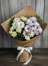 Букет цветов из:  Хризантемы и Розы в Караваево Костромской области