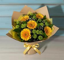 Букет цветов из:  Герберы и Хризантемы в Караваево Костромской области