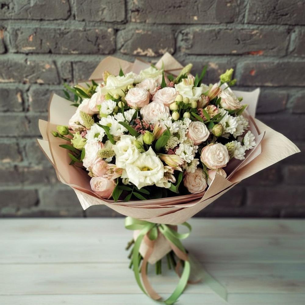 Букет цветов из: Альстромерии, Розы и Хризантемы в Караваево Костромской области