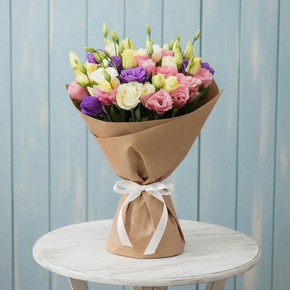 Букет цветов из: Лизиантусы в Караваево Костромской области