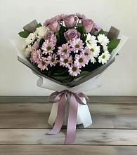 Букет цветов из:  Хризантемы и Розы в Караваево Костромской области