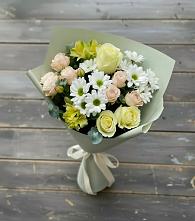Букет цветов из:  Альстромерии, Розы и Хризантемы в Караваево Костромской области