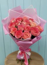 Букет 15 Розовых роз Равель в Караваево Костромской области